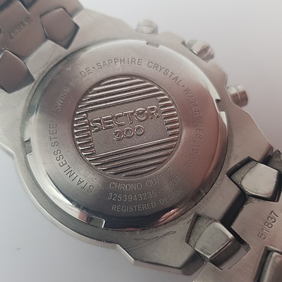 Sector 300 Chrono Quartz Wrist Watch with Original Sector Band (Swiss Made)