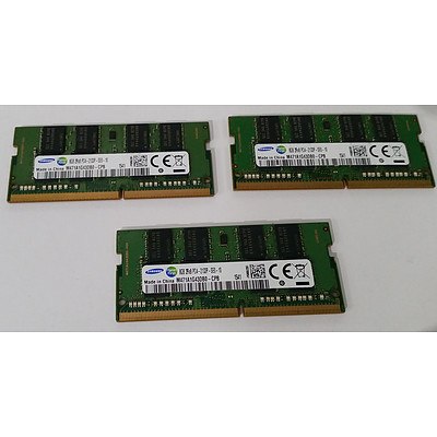 Samsung (M471A1G43DB0-CPB) DDR4 8GB SODIMM RAM Module - Lot of Three RRP: $450