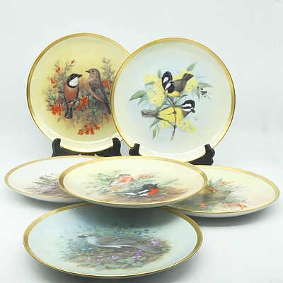 Six Limited Edition Australian Collectors Treasury West Minster China, Australian Songbird Plates 1984