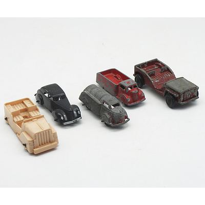 Group of Vintage Tin and Plastic Model Cars, Including Winna, Merrytoys and Gay