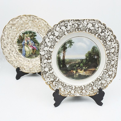 James Kent Longton Ware "Romance Series" Plate and Lord Nelson Ware “Crossing the Brook” Plate
