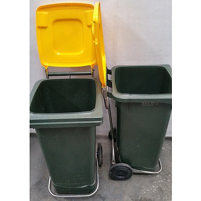 120L Sulo Two Wheel Mobile Garbage Bins with Lid Lifter - Lot of Two