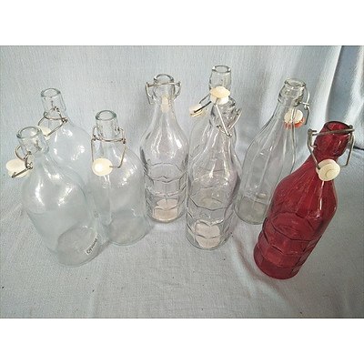 8 x 1: sealable glass water bottles