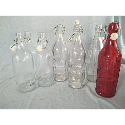 8 x 1: sealable glass water bottles
