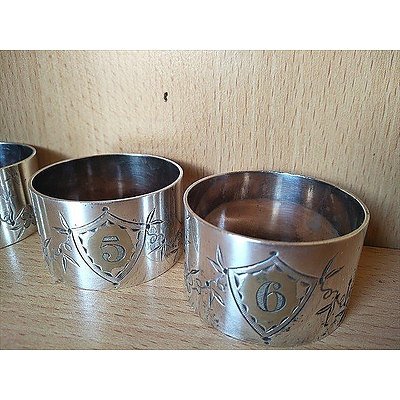 5 x silver plated napkin rings