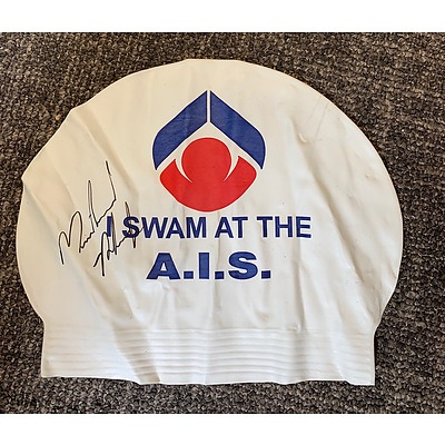 AIS Swim Cap signed by Michael Phelps