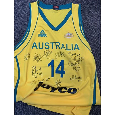 Australian  Opals Basketball Singlet - Signed by the Team