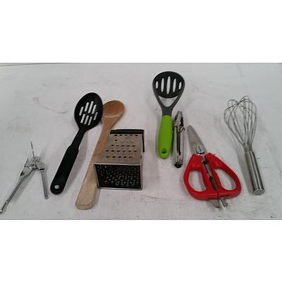 Assorted Kitchen Utensils -Box Lot over 50 individual Pieces