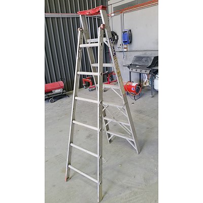 Oldfield's and Baileys 2.1 Meter Aluminium Ladders - Lot of Two