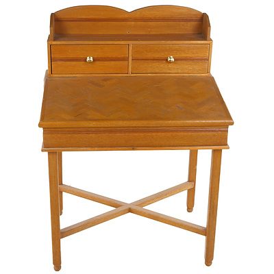 Mixed Hardwood Writing Desk With Marquetry Opening Writing Slope