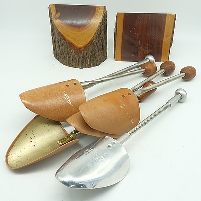 Pair of Mulga Wood Bookends, English Shoe Last, Swiss Pocket Knife and More