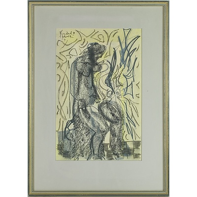 Bernard John Lawson (1909-1998) Nude Study Pastel on Paper