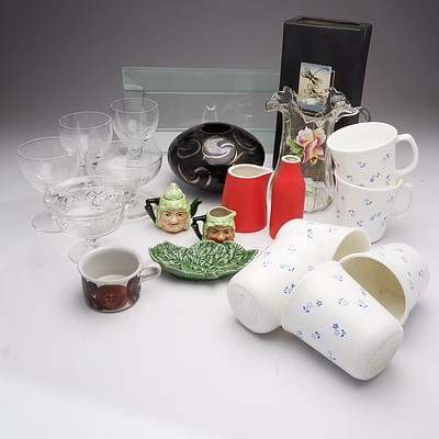 Lot of Various Porcelain and Glass Including Corning, Stuart Crystal Etc