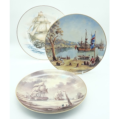 Westminster The First Fleet Leaving Portsmouth Plate, Westminster Ships Of The First Fleet Leaving Sydney Cove Plate and Fenton HMS Victoria 1859 Plate