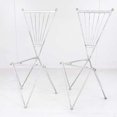 Four Steel and Wire Chairs, Retro Style
