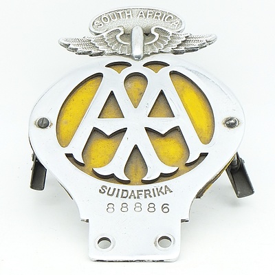 Vintage AA (Automobile Association) South Africa Car Badge