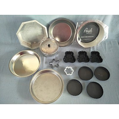 Baking Trays, Tins And Cutters Including Vintage Pudding Steamer