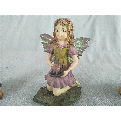 The Fairy Collection Tea Fairy (Item 5590 & Piece Number 1426) By Dezine Plus 2 Other Fairy Ornaments