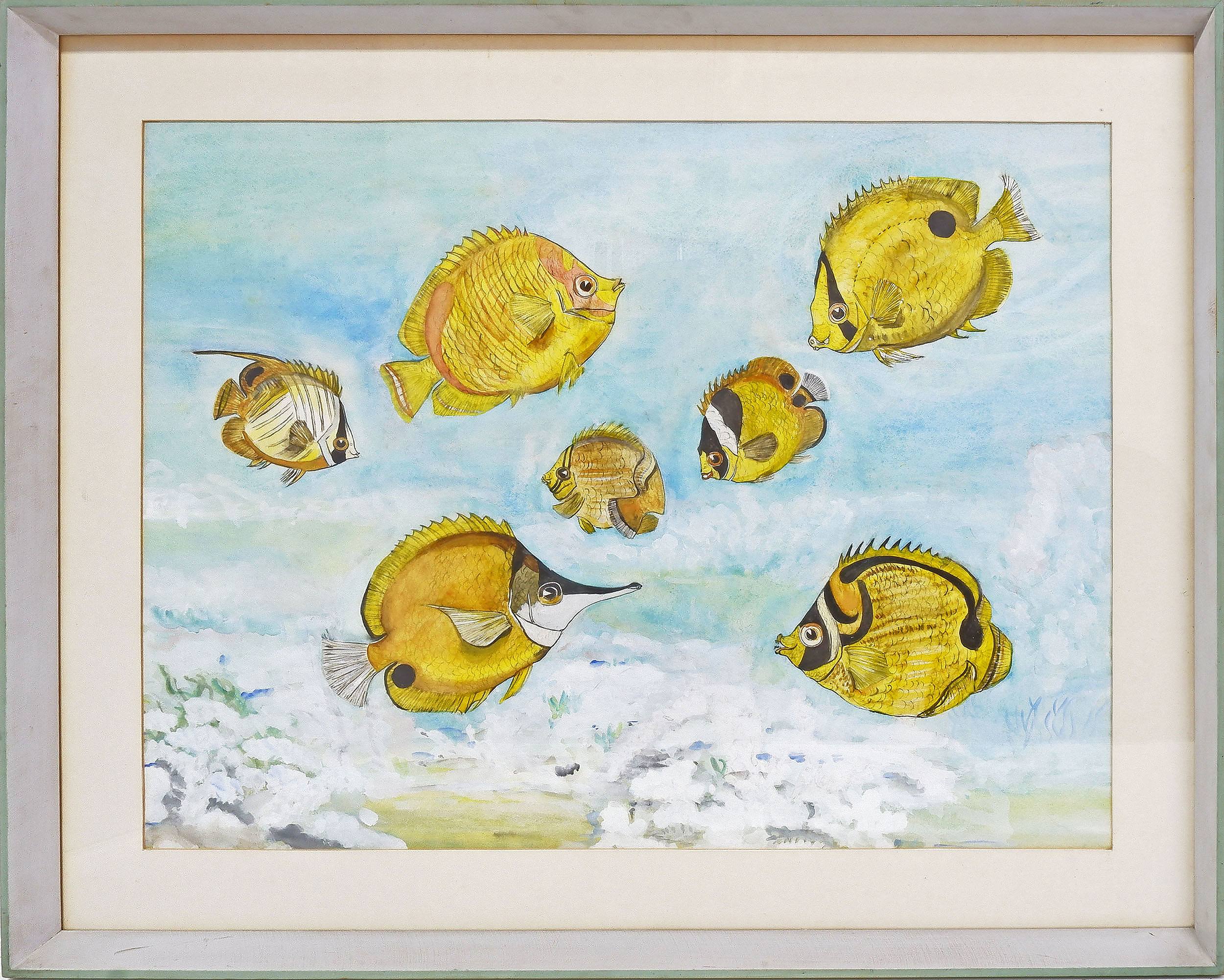 'Brayda Woodruff Tropical Fish Watercolour '