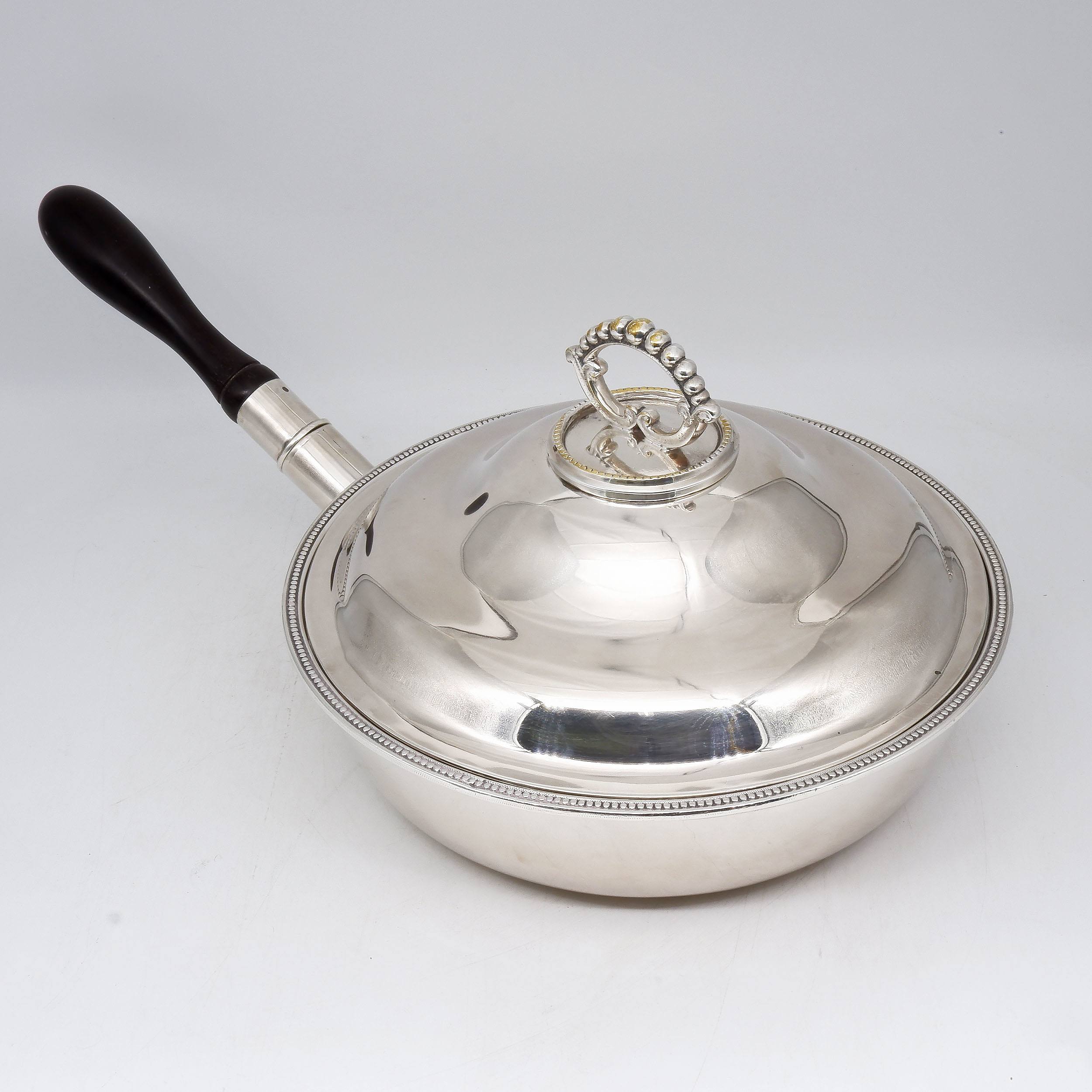 'Antique Silver Plated Warming Pan'