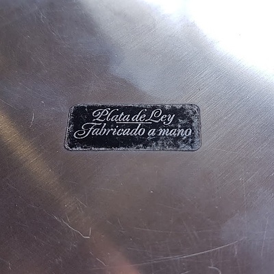 Spanish Silver Tray with Inscription to Hugh Gilchrist Circa 1979 730g