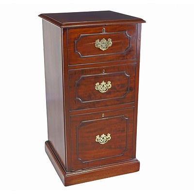Mahogany Single Door Cupboard with False Drawer Fronts
