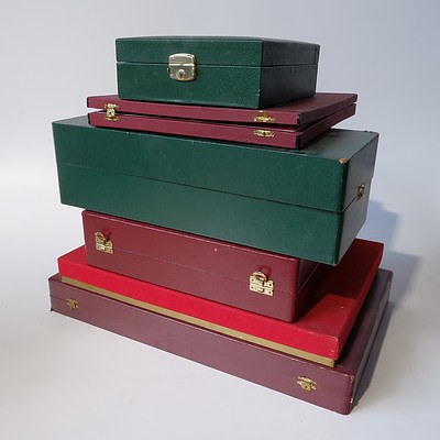 Group of Display Boxes, Bags and Silver Cleaning Cloths