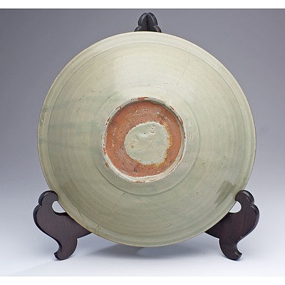 Large Chinese Longquan Celadon Dish, Ming Dynasty