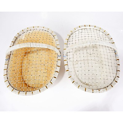 Pair of 19th Century English Porcelain Cake Baskets