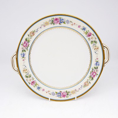 Hand Painted Limoges Porcelain Tray with Ormolu Rim