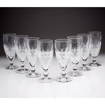 Eight Waterford Crystal Champagne Flutes