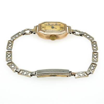 9ct Yellow Gold Ladies Swiss Hexagonal Faced Wrist Watch