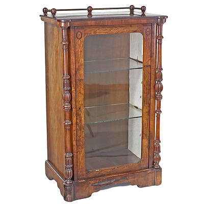 Late Victorian Inlaid Walnut Pier Cabinet Circa 1880