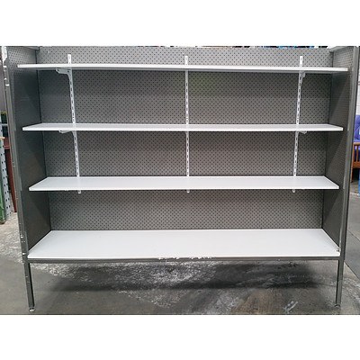 One Bay of Dual Sided Commercial Pegboard Shelving