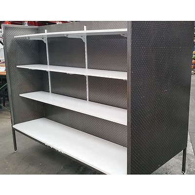 One Bay of Dual Sided Commercial Pegboard Shelving