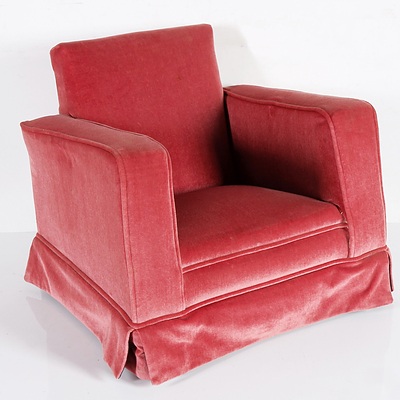 Pink Velvet Upholstered Child Arm Chair