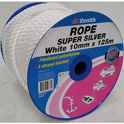 125 Meter Roll of Zenith Super Silver Rope and 12 Meter Roll of Grunt Multipurpose Rope - New