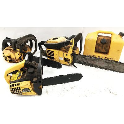 McCulloch Petrol Chainsaws - Lot of 3