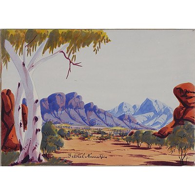 Gabriel Namatjira (1941-1969) Central Australian Landscape, Watercolour