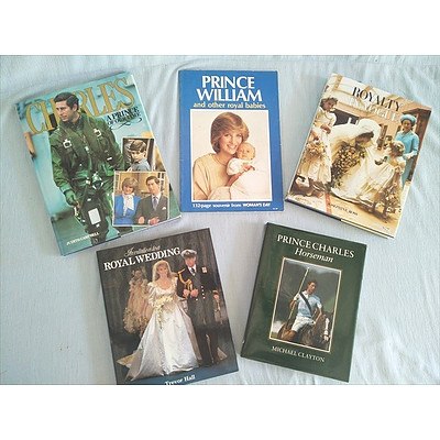 Royal Family Books: Prince Charles, Prince William and Prince Andrew (Qty: 5)