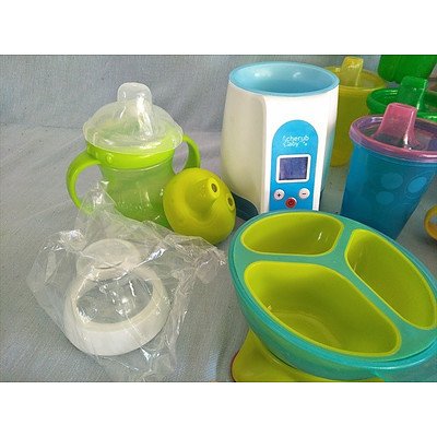 Sterliser, bottle warmer and assorted baby feeding items