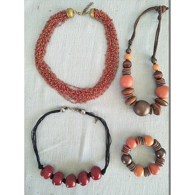 4 necklaces and one necklace & bracelet set