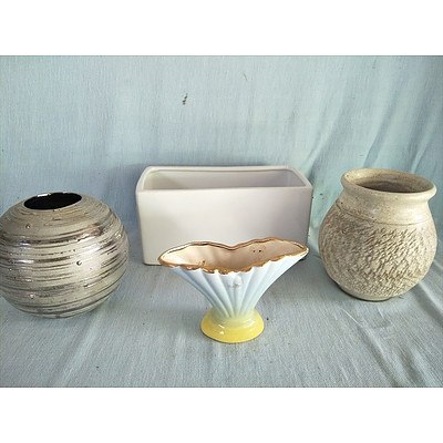 Assorted ceramic planters, pots and vase