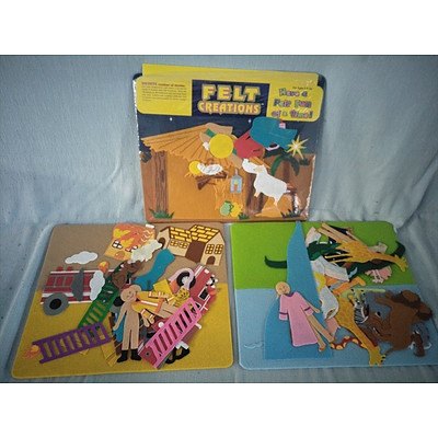 3 x Felt Creations felt playboard kits : Nativity scene (NEW), Safari and Fire station