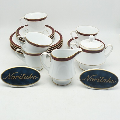Noritake Marble Red Six Piece Dinner Service for Four