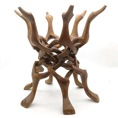 Intertwined Hardwood Duck Form Stand