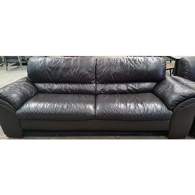 Leather World Two Piece Leather Lounge Suite