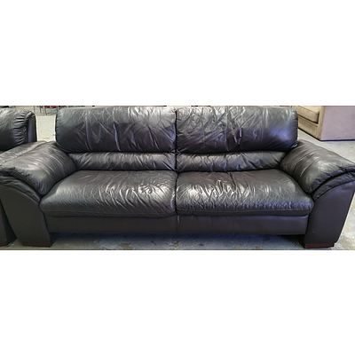 Leather World Two Piece Leather Lounge Suite