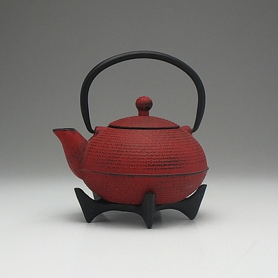 Japanese Cast Iron Teapot On Stand