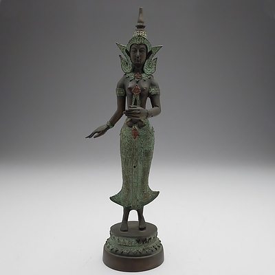 Reproduction Cast Metal Asian Statuette